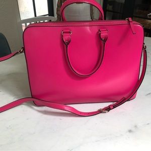 Kate Spade - hot pink leather lab top carrying case